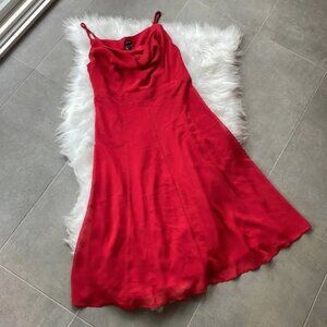 Esprit Collection Dress Beaded Spaghetti Strap A-line Swoop Neck size 6